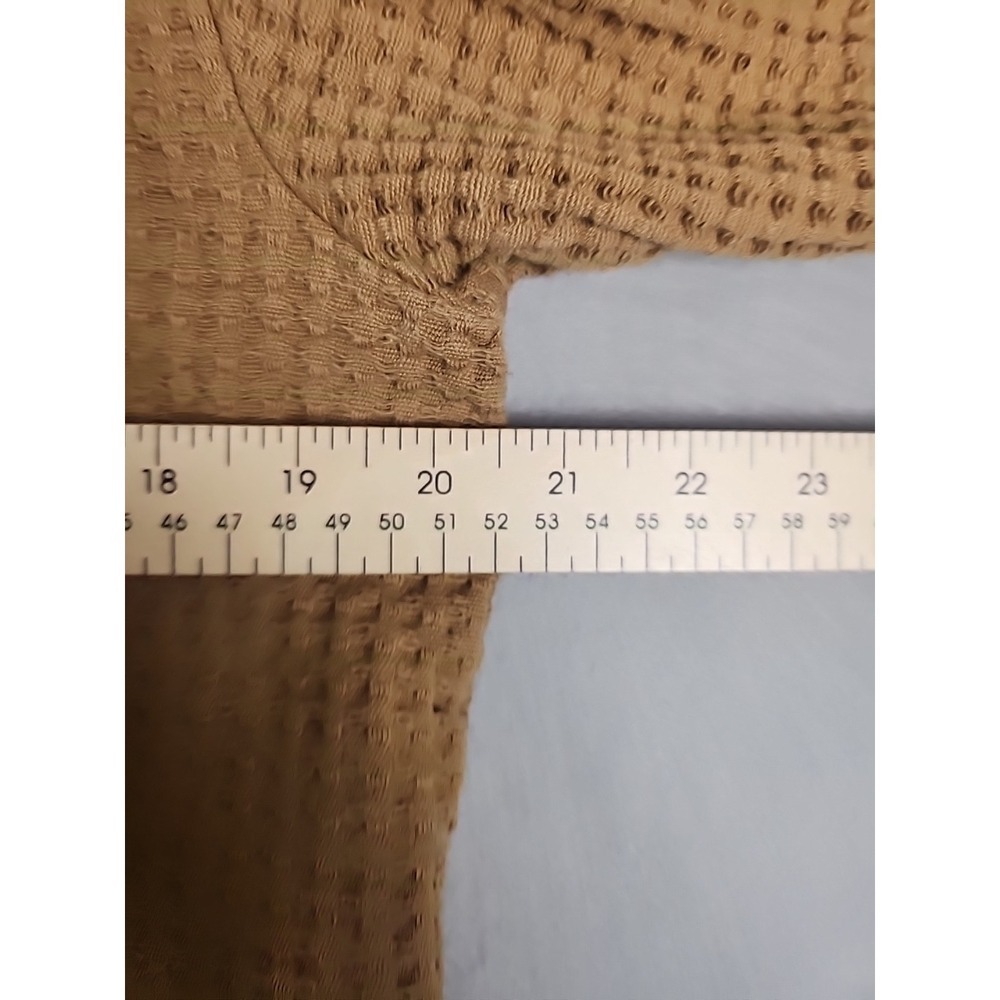 Cabelas Womens L Waffle Heavy Knit Tan Button Front Shacket Jacket Sweater - Picture 7 of 7